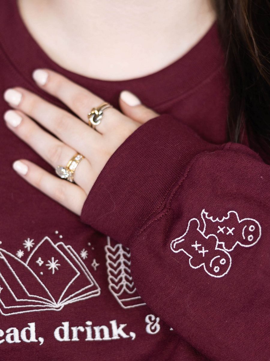 Read, Drink, & Be Merry Embroidered Sweatshirt product image (3)