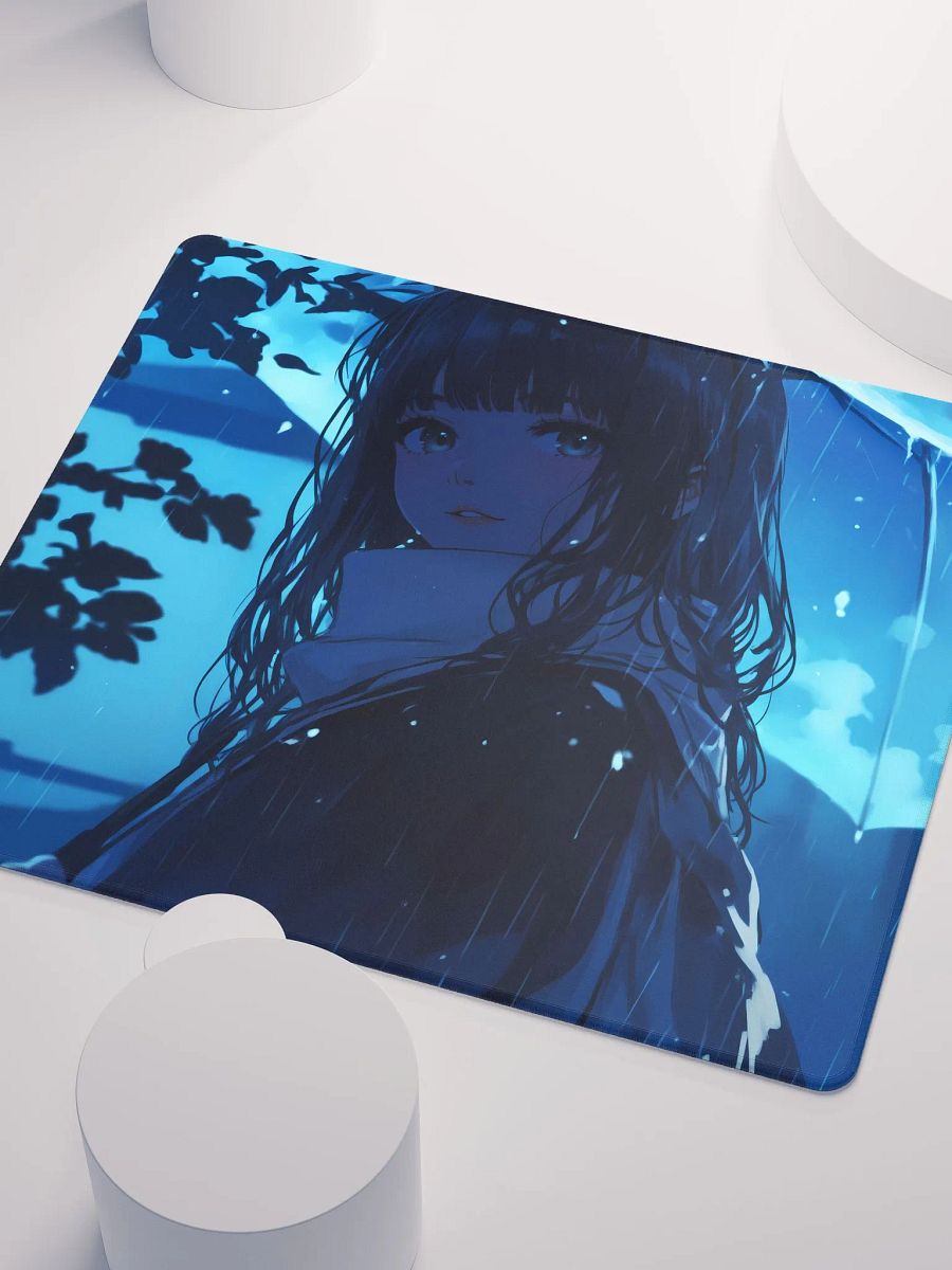 Anime Girl in the rain at night gaming mouse pad product image (3)