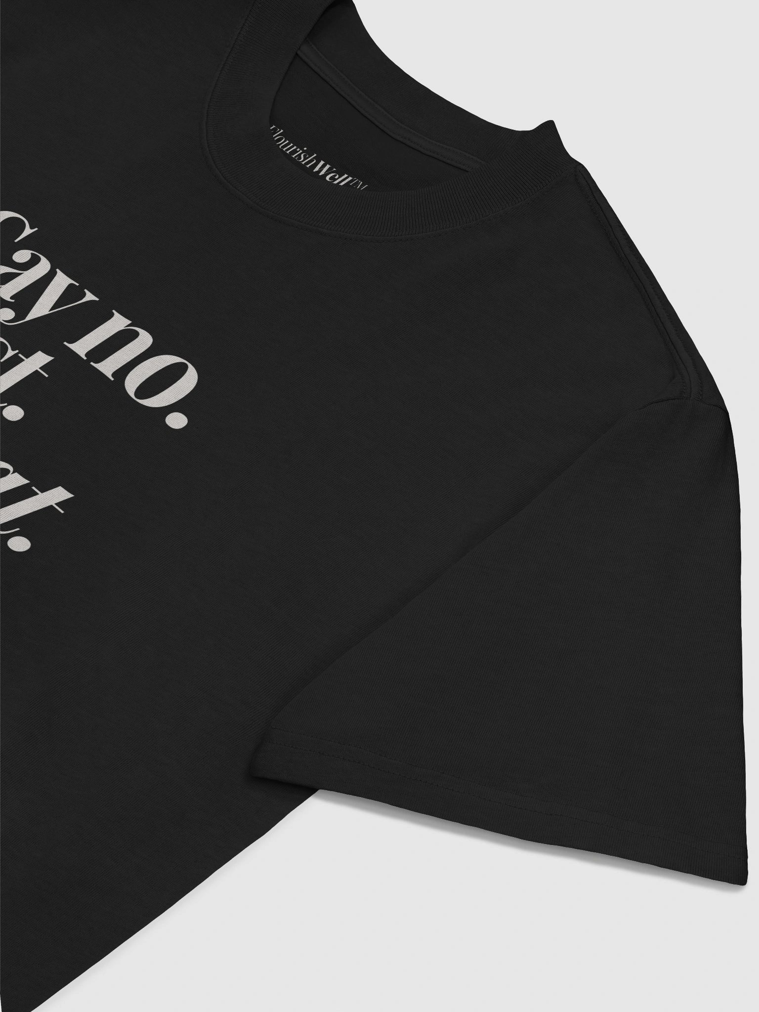 Say No. Rest. Repeat. Oversized Tee Cream Print on Vintage Black product image (2)