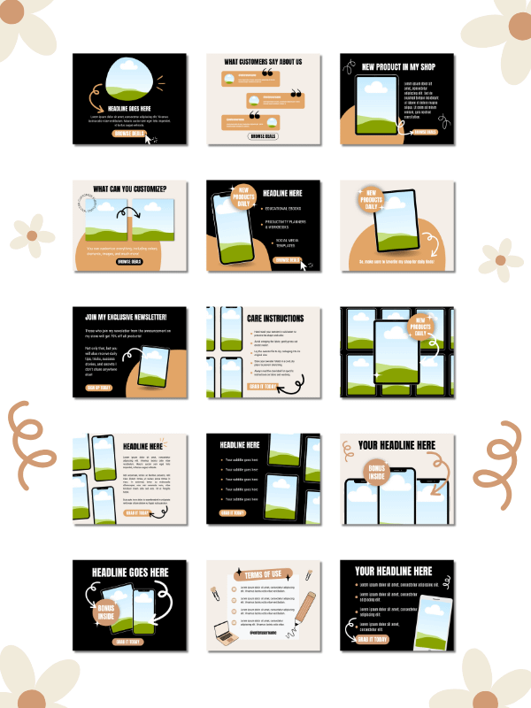 Cute Etsy MRR/PLR Canva Listing Mockups product image (4)