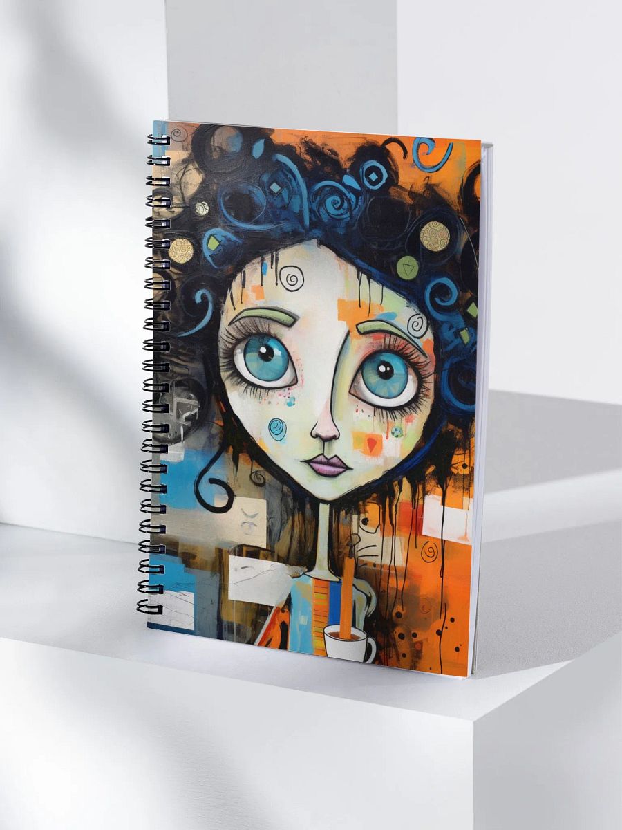 Whimsical Eyes and Curly Hair Spiral Notebook product image (4)