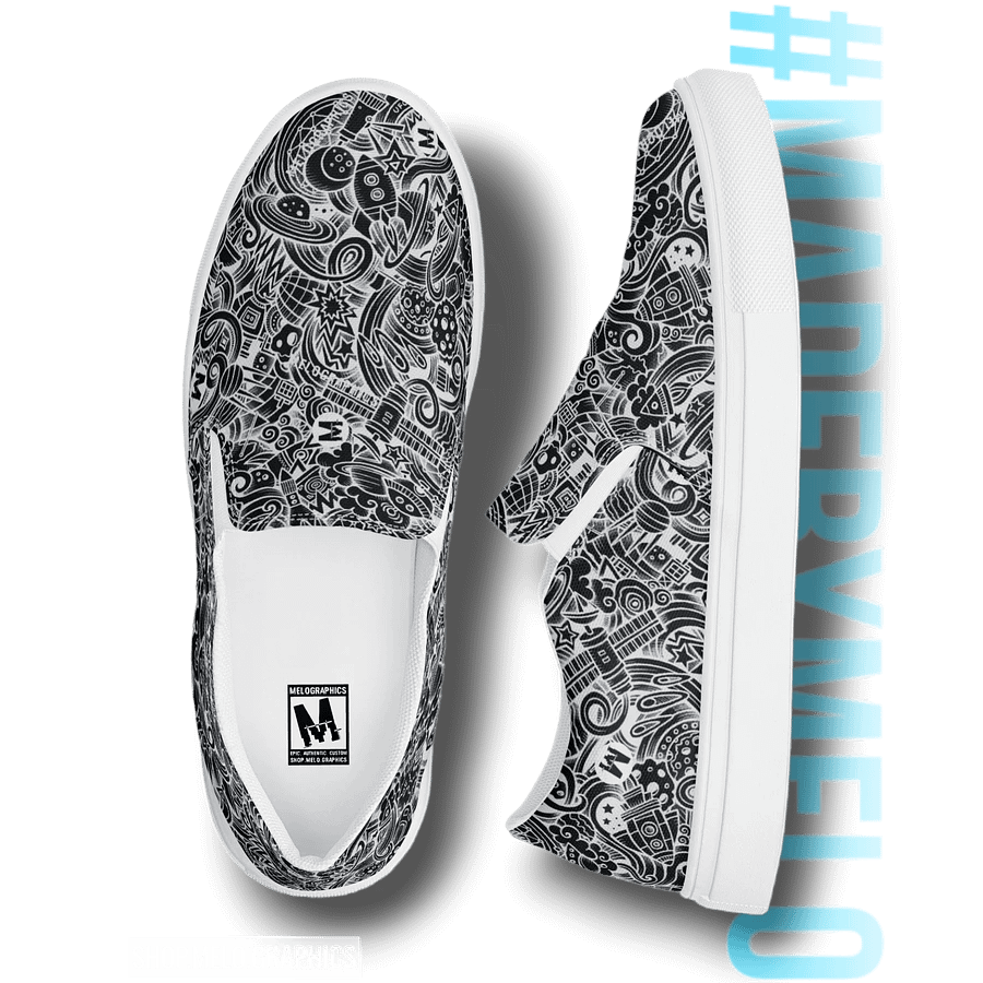 Dark Space Scribble - Men's Slip-ons | #MadeByMELO product image (1)