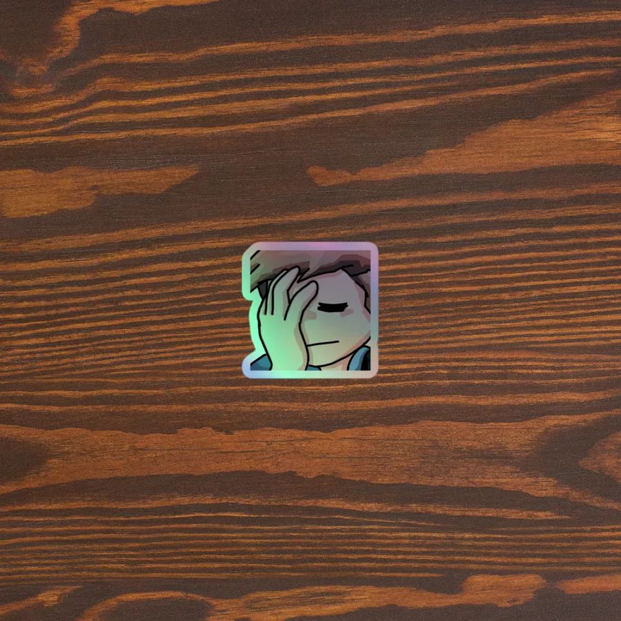 Chaabbz Facepalm Holographic Emote Sticker product image (5)