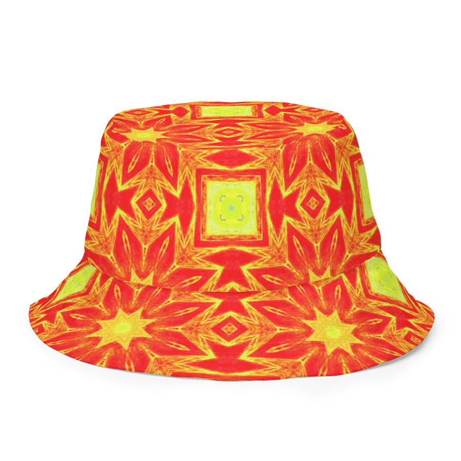 Abstract Repeating Orange Flower Unisex Bucket Hat product image (7)
