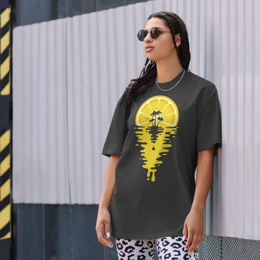Sunset Lemon Vaporwave - Oversized Tee product image (8)