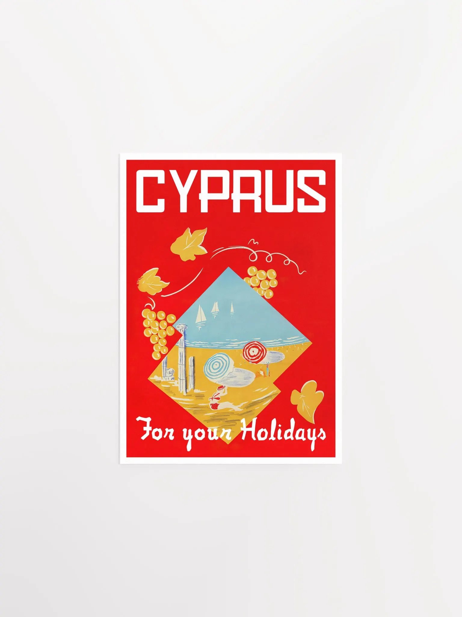 Cyprus, Nicosia, 1960s — retro travel poster product image (6)
