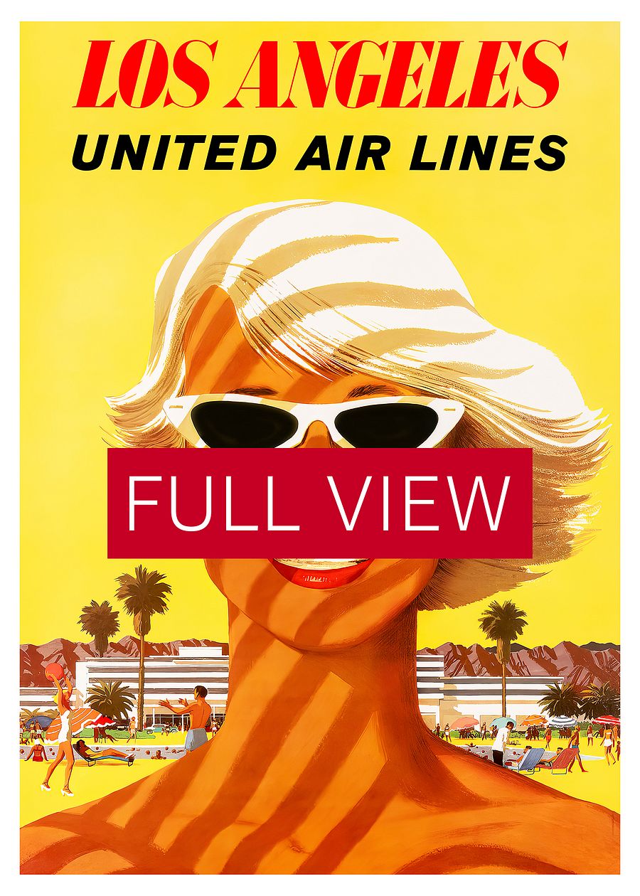 Los Angeles, USA, 1955 — retro vintage travel poster product image (3)