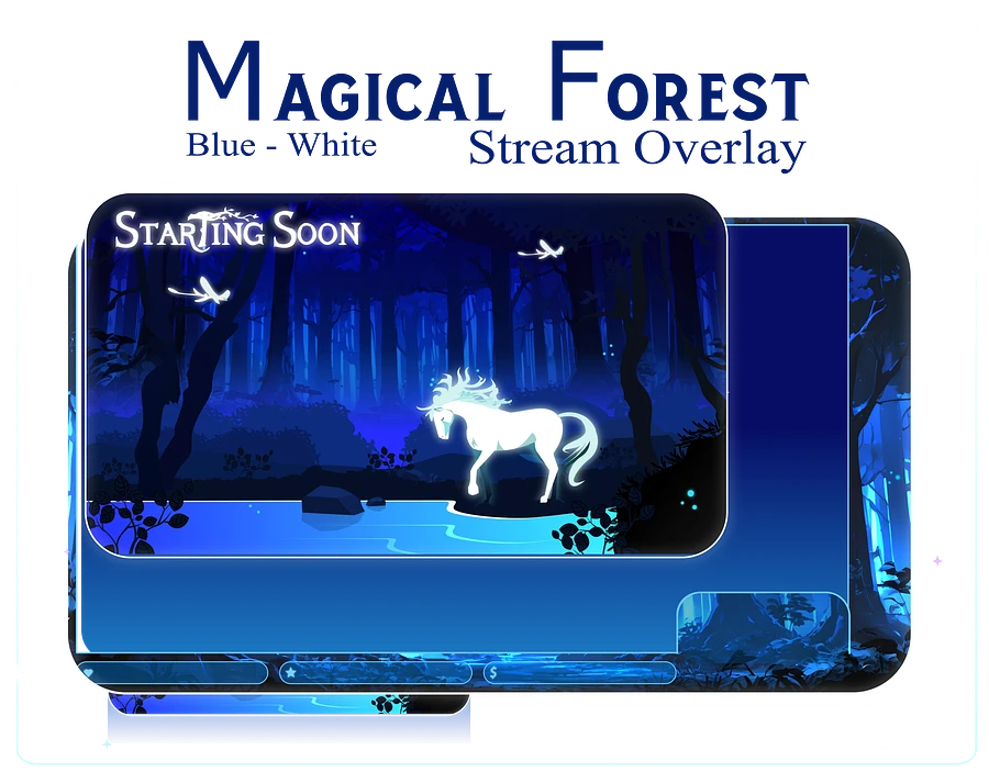 MAGICAL FOREST Stream Overlay Animated Pack, Magical Overlay Animated, Forest Stream Overlay, Horse Stream Overlay Animated, Blue Overlay product image (1)