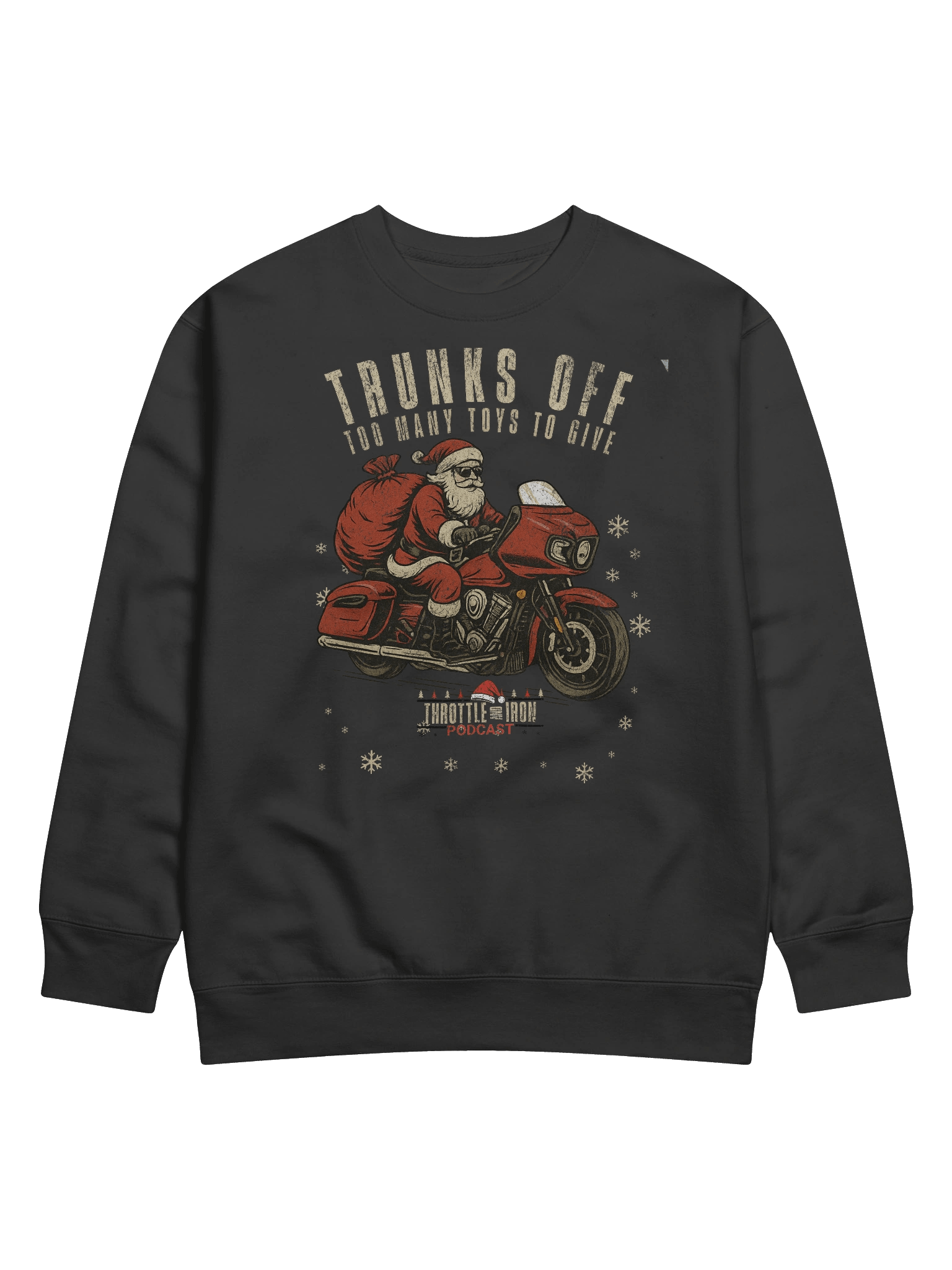 Throttle and Iron “Trunks Off” Christmas Sweatshirt (IMC) product image (1)