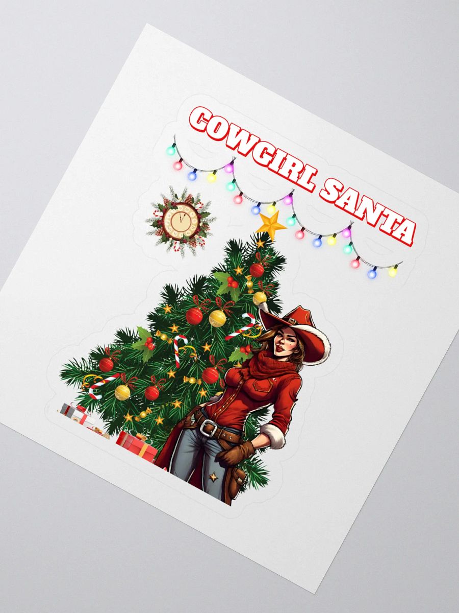Cowgirl Santa Christmas Sticker product image (2)