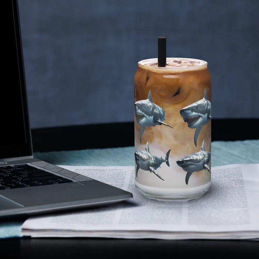 Shark Attack Can-Shaped Glass product image (33)