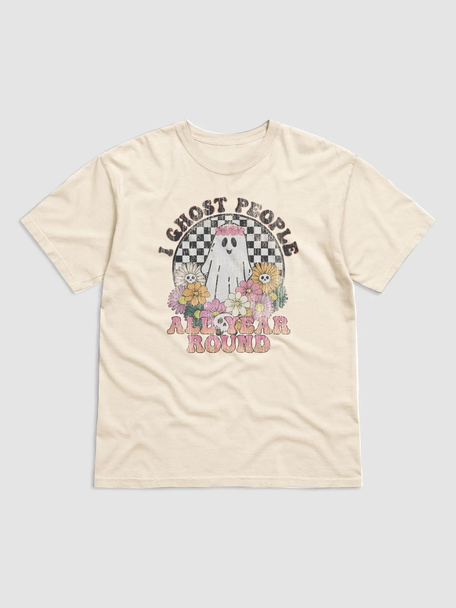 I Ghost People All Year Round Introvert T-Shirt | Funny Fall and Halloween T-Shirt Design product image (13)