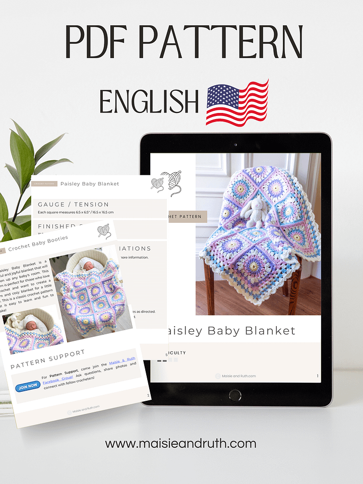 Crochet Pattern: Paisley Baby Blanket product image (2)