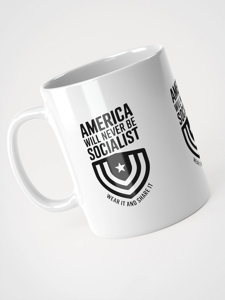 "America Will Never Be Socialist" Mug - Black Ink product image (3)