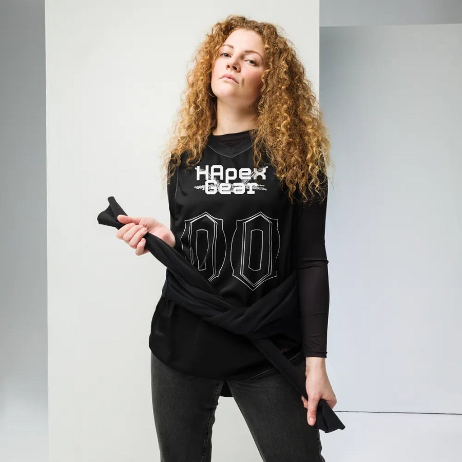 Capital DIETER - Black - Recycled Unisex Basketball Jersey - White HApex Gear Black Logo product image (6)