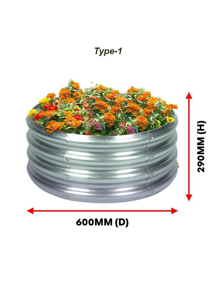 Home Store Galvanized Raised Garden Bed | Rectangular, Round, & Oval | Various Sizes product image (1)