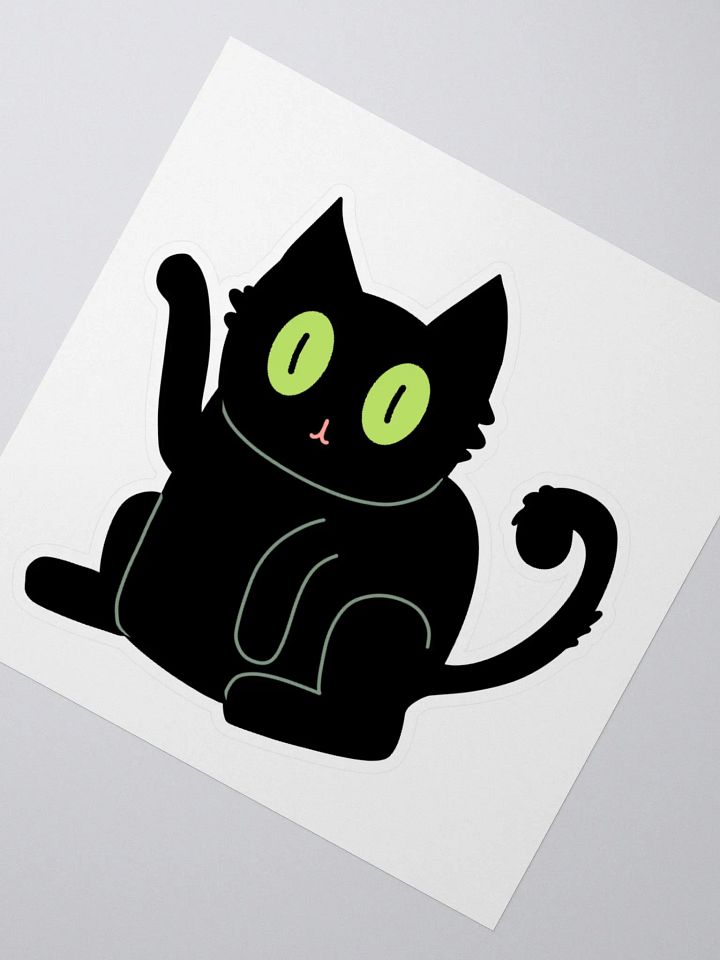 Waving Black Mistified Cat Sticker product image (2)