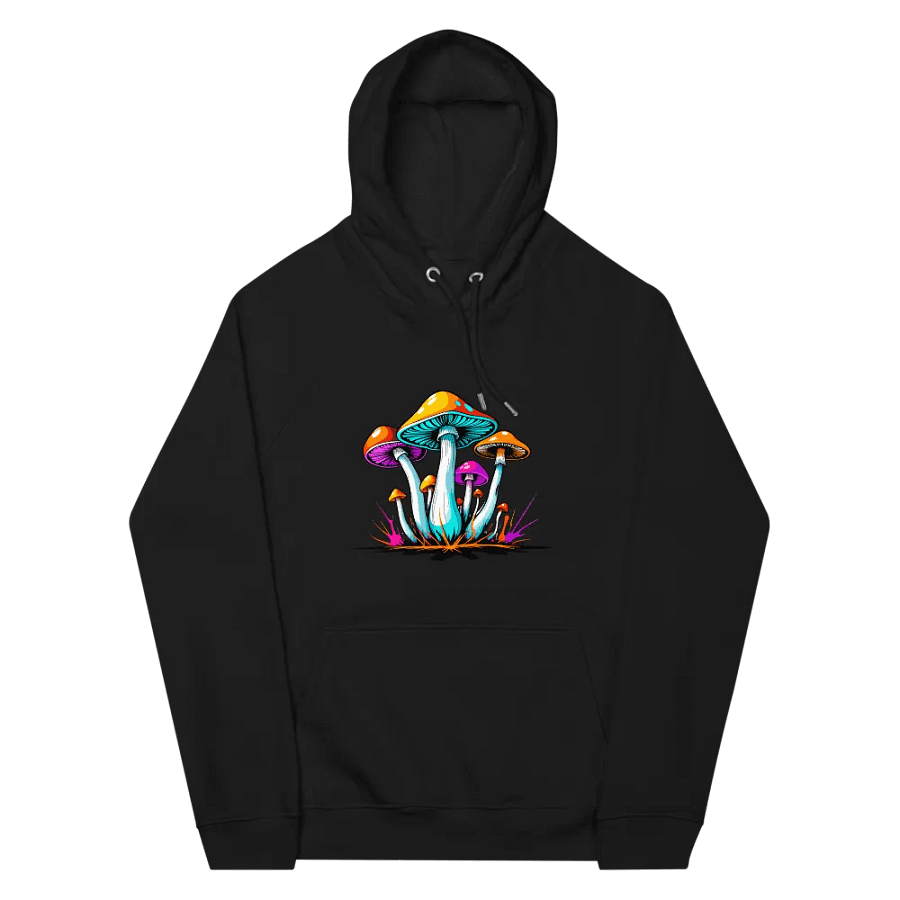 [Groovy Shrooms] Unisex Eco Raglan Hoodie product image (4)