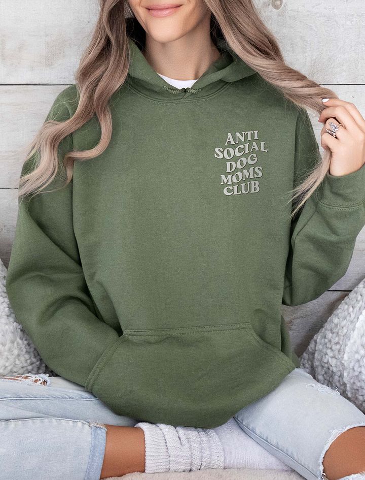 Anti Social Dog Moms Club Retro(White) Hooded Sweatshirt | Funny Introvert Hoodie for Dog Moms product image (21)