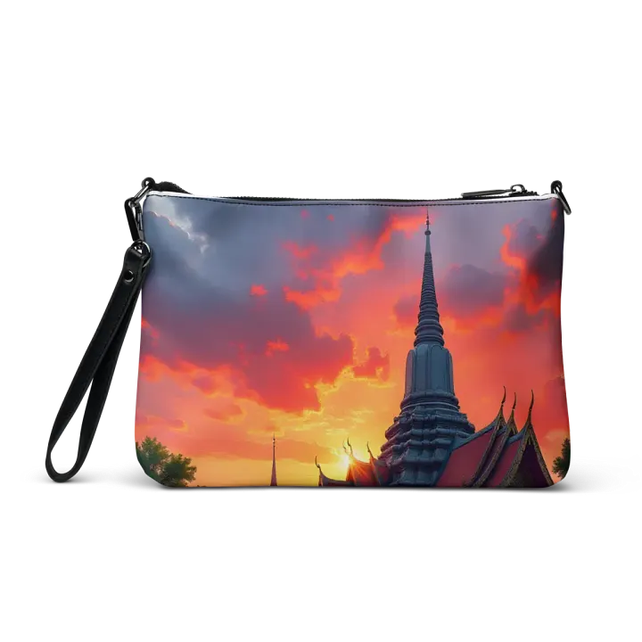 Tuk-Tuk at Sunset Near Thai Temple Crossbody Bag. product image (2)