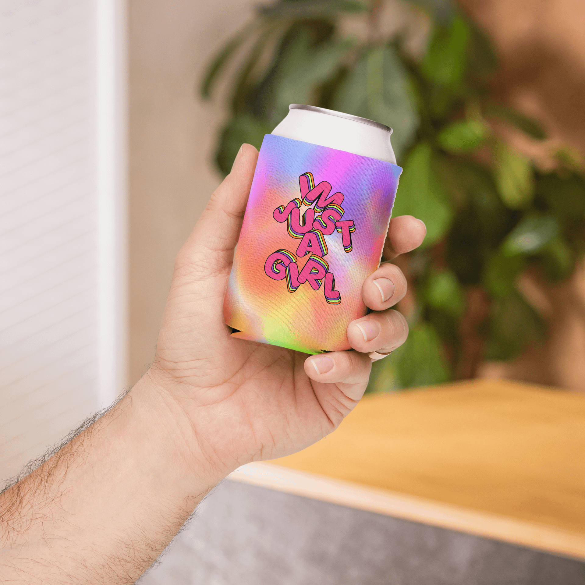 "I'm just a girl" Tie-Dye Coozie product image (5)