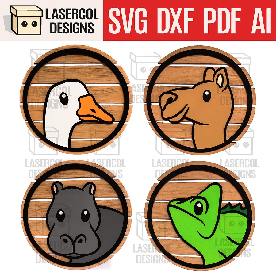 Animals Paint Kit Puzzles Bundle (Set 1-2-3-4) - Laser Cut Files product image (6)