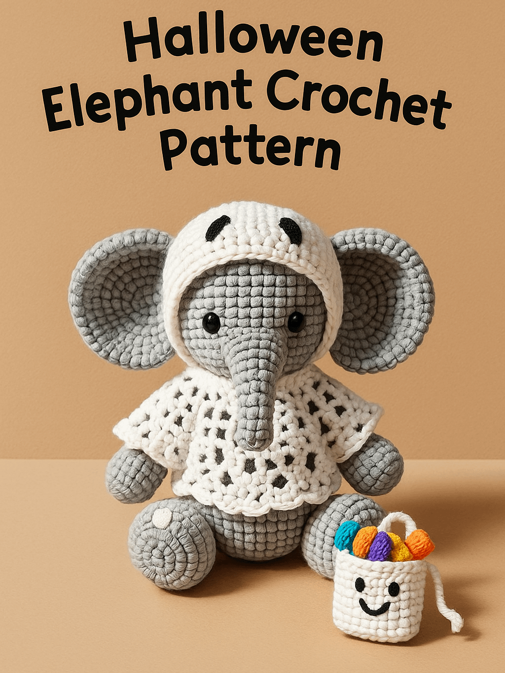 Halloween Elephant Crochet Pattern – Amigurumi PDF Tutorial (Digital Download) product image (1)