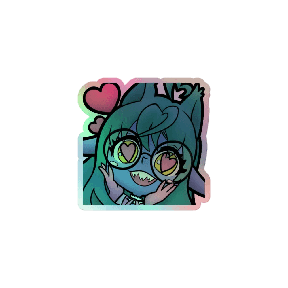 Holographic Shorkface Love Emote Sticker product image (1)