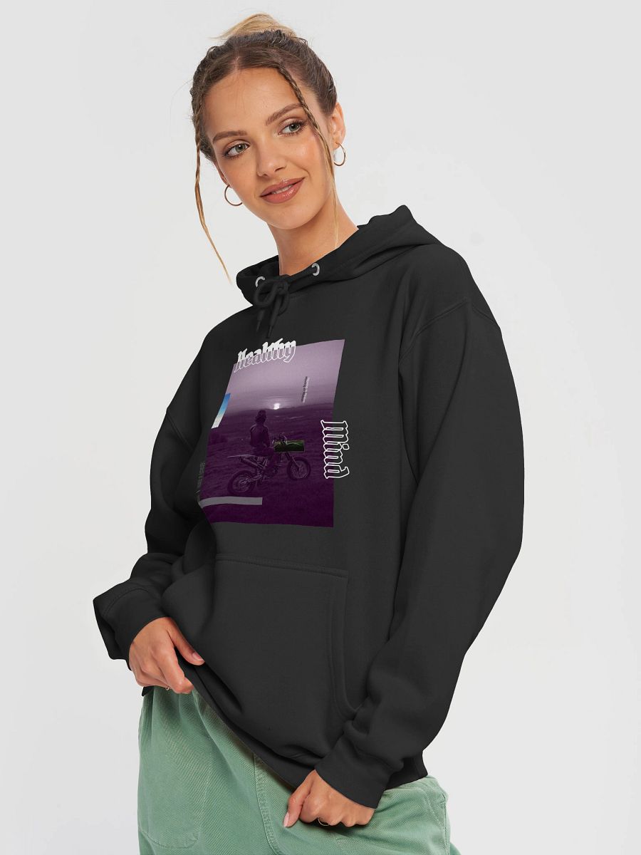 Healthy Mind, Dirt Bike Sunset Glitch | Hoodie product image (2)