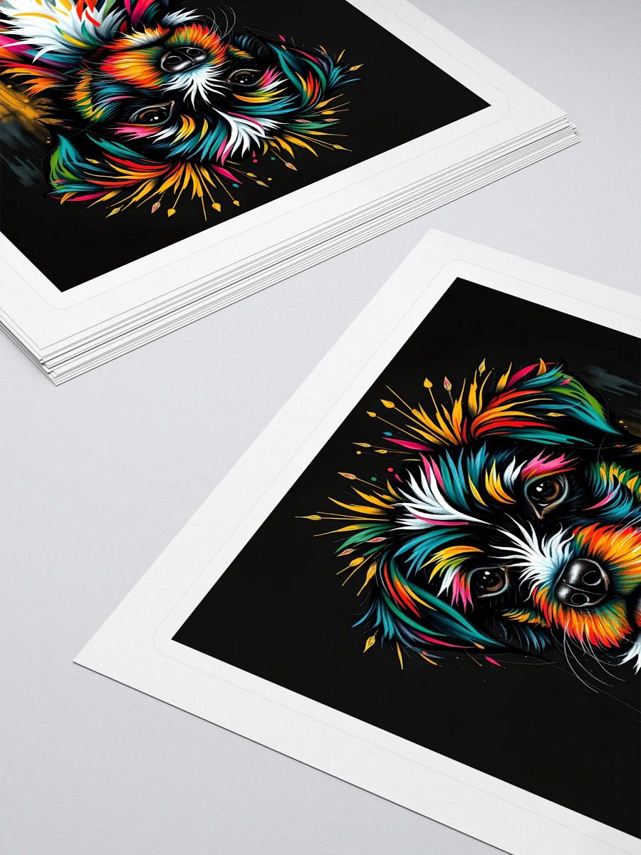 Vibrant Abstract puppy Kiss Cut Stickers product image (4)