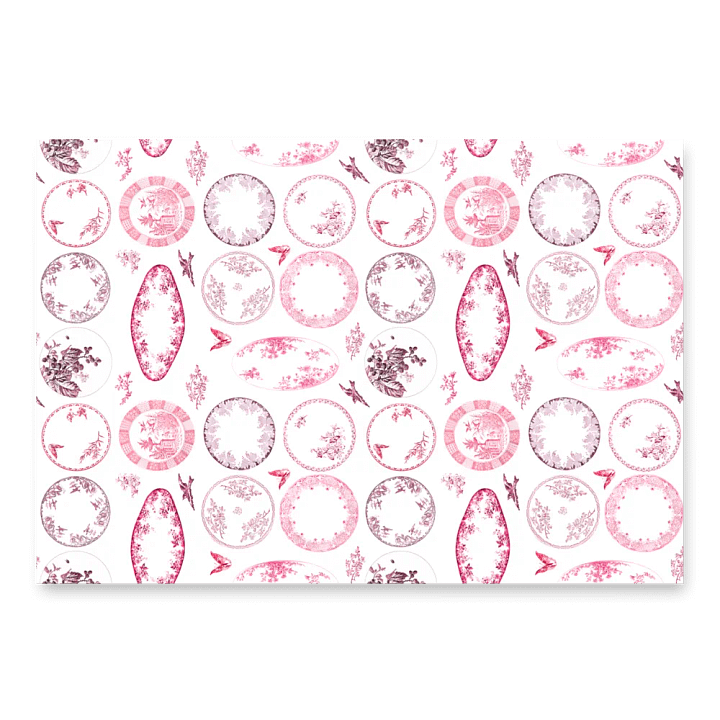 French Antique Plates | RED Wrapping Paper product image (2)