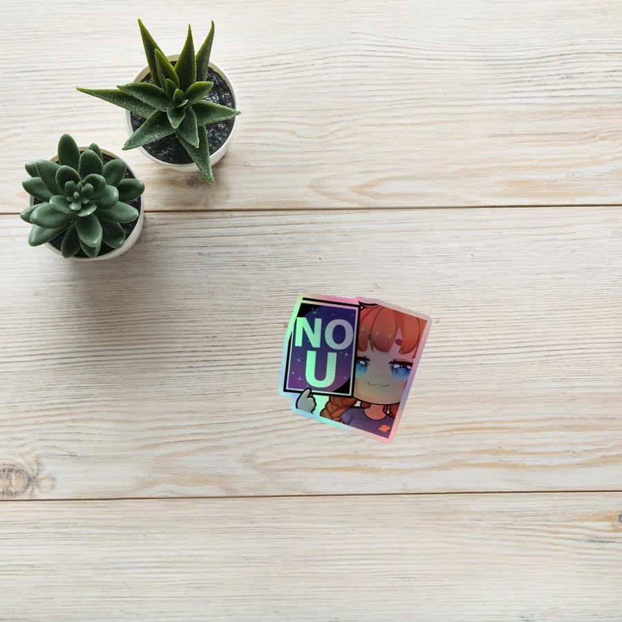 Playful 'NO U' Holographic Sticker Set product image (10)