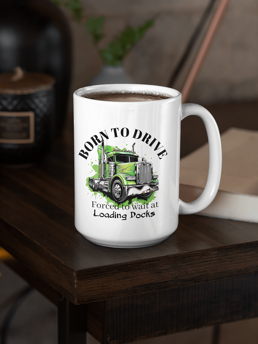 Artistic Green Truck White Glossy Mug product image (1)