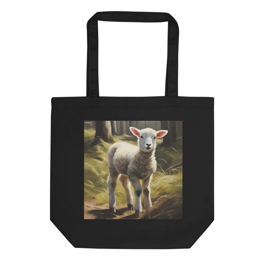 Lamb in Woods, Organic Cotton Twill Tote Bag product image (5)