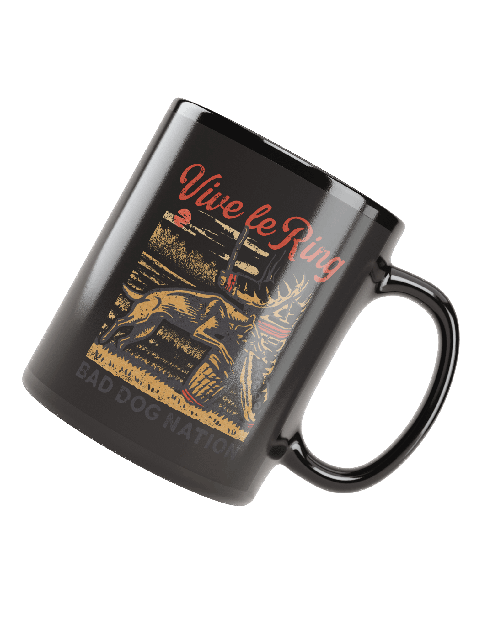 Vive le Ring - Black ceramic mug product image (1)