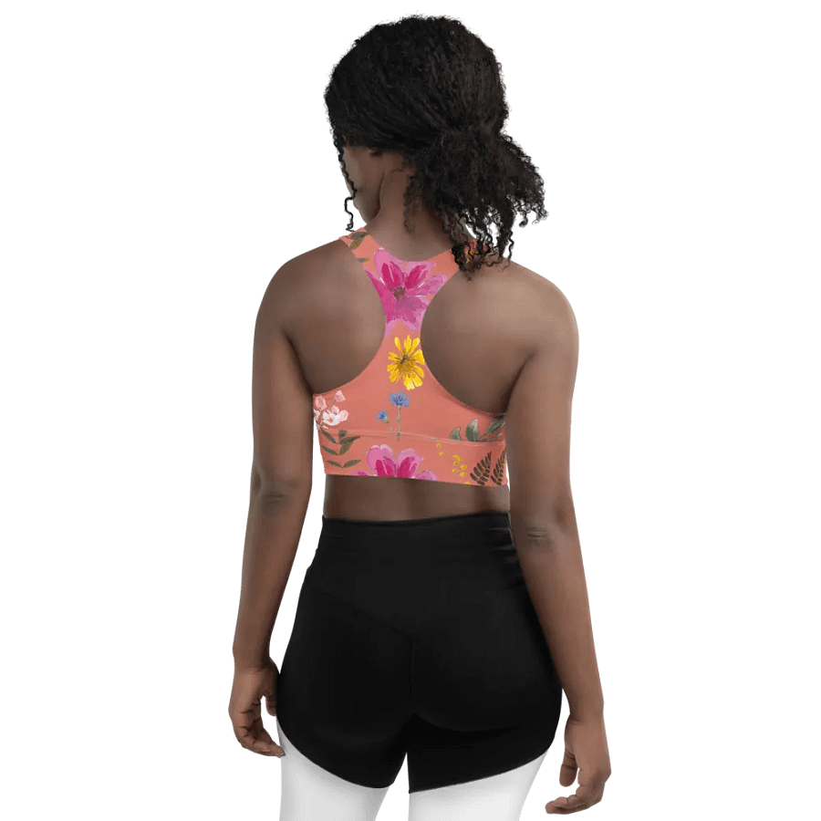 All-over floral print Longline Sports bra product image (5)