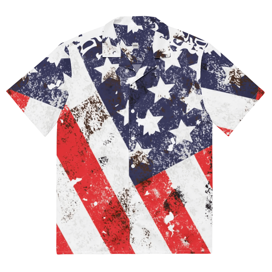 USA Flag Custom Design Button Down Shirt _ CoachShawStudio Streetwear _ Unisex Short Sleeve Shirt product image (7)