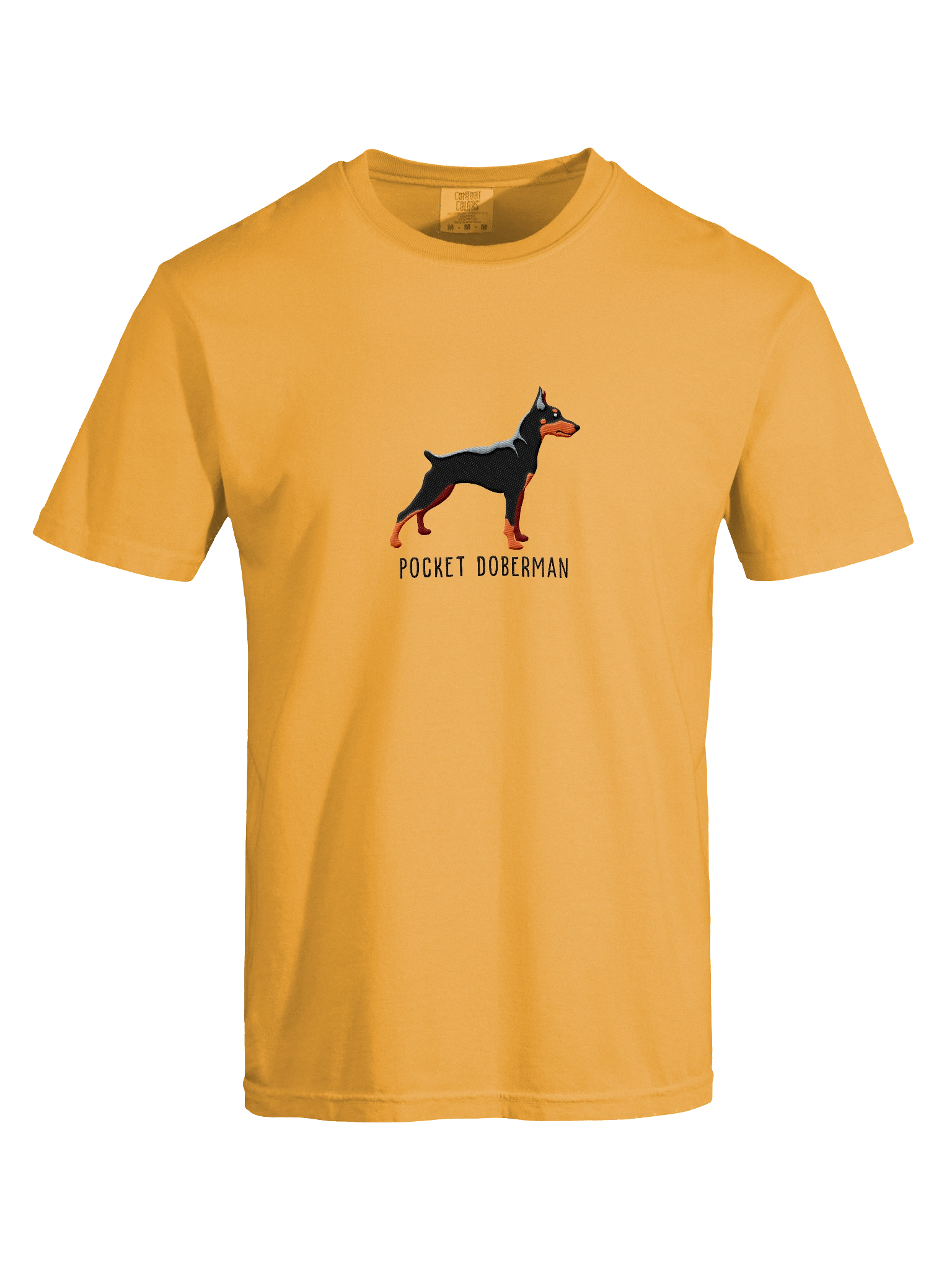 Pocket Doberman T-Shirt(Embroidered) of a Miniature Pinscher(Black & Tan) product image (27)