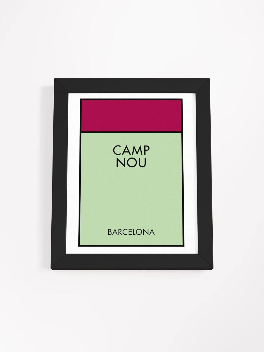 Camp Nou Barcelona Monopoly Title Art Framed Print product image (4)