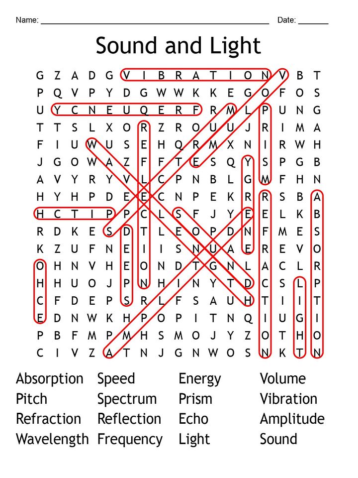 Printable Sound and Light Word Search – Fun Science Puzzle Activity! product image (2)