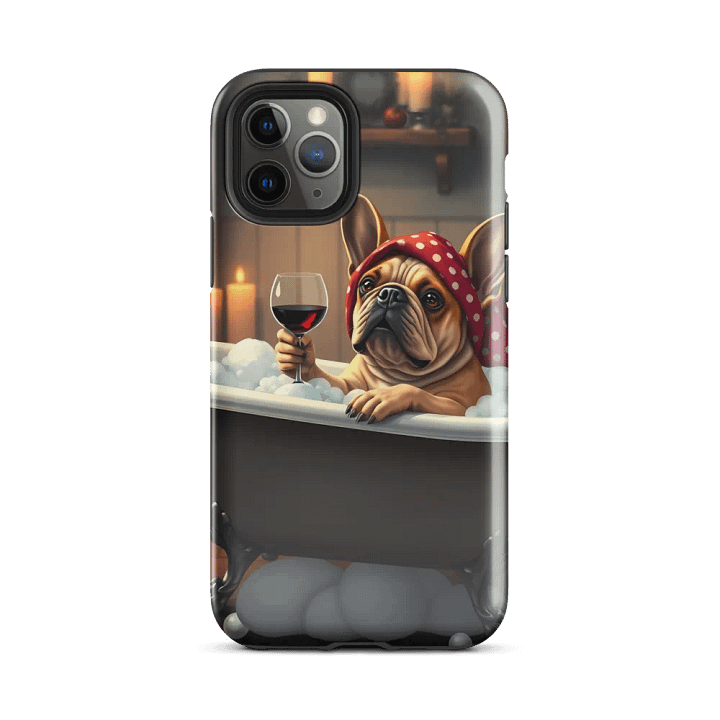French Bulldog having a bath iPhone® Tough Case product image (49)
