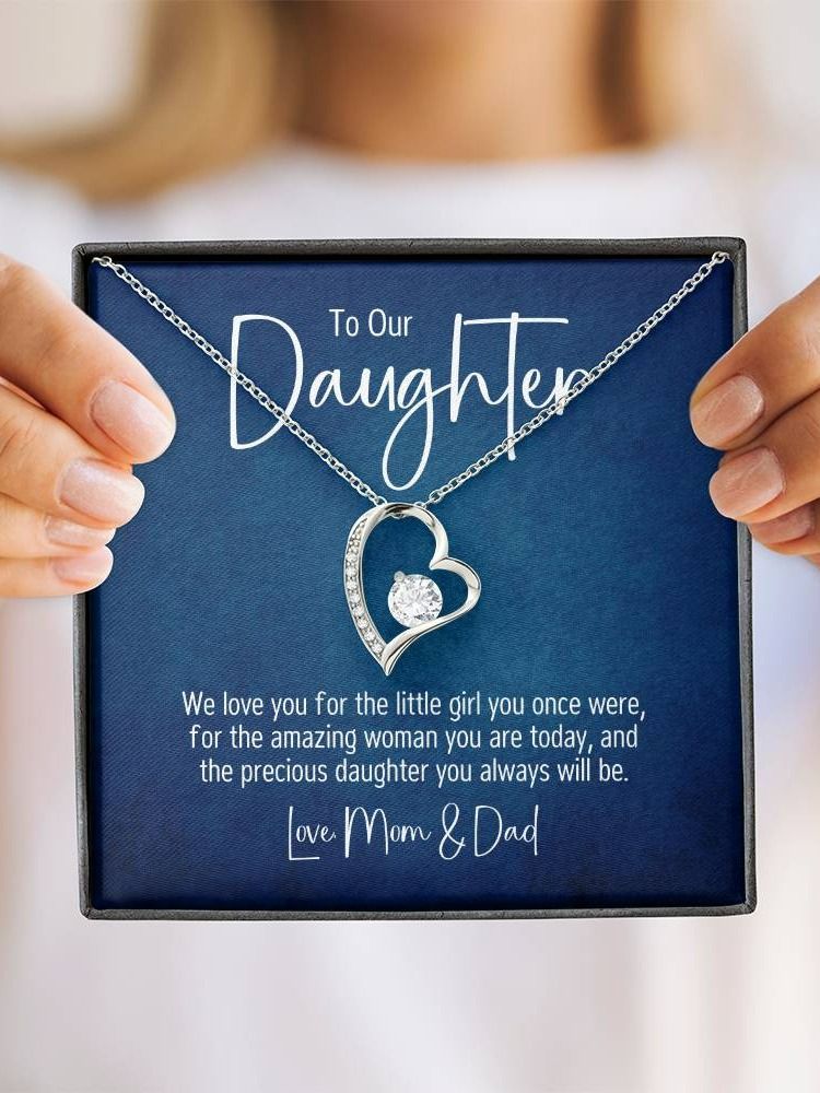 Daughter Forever Love Necklace From Mom And Dad - Precious Daughter product image (1)