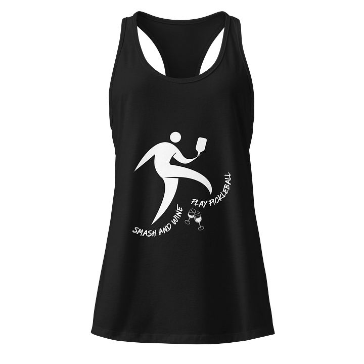 Smash and Wine, Play Pickleball Women's Racer Back Tank Top product image (1)