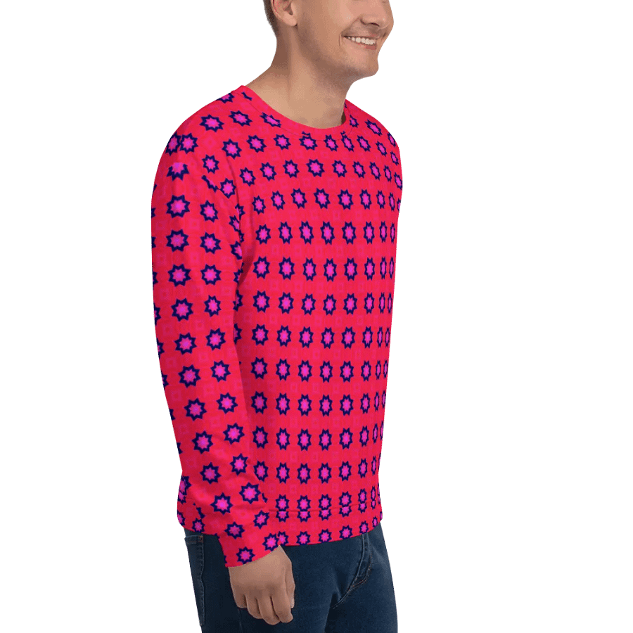 Abstract Red Unisex All Over Print Sweatshirt product image (8)