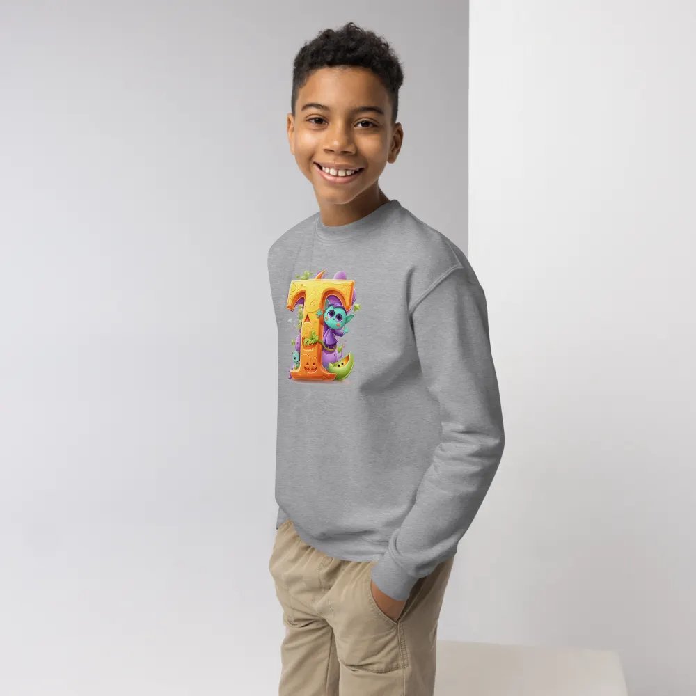 Cute Halloween Monogram Letter T Sweatshirt product image (4)