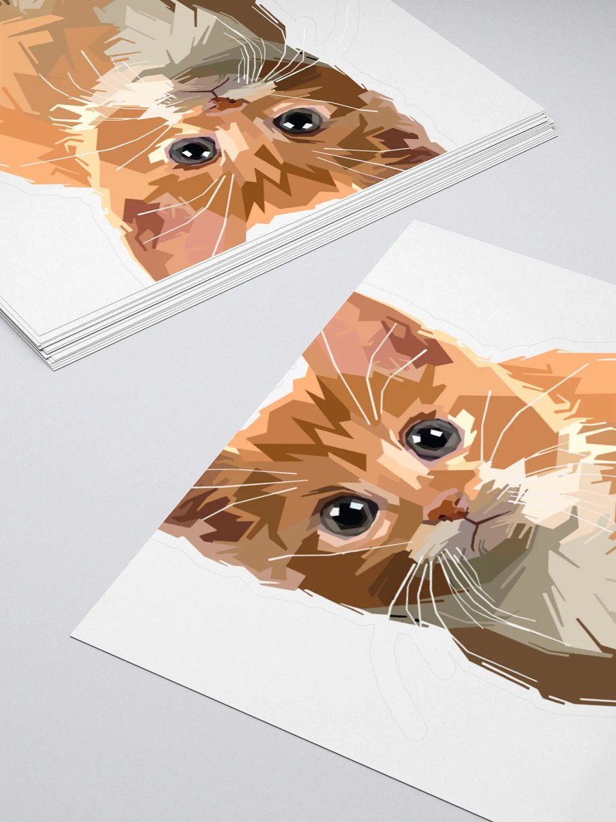 Geometric Orange Kitten Kiss Cut Stickers product image (4)