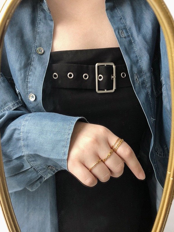 Chain Link Adjustable Ring | 18K Gold Plated product image (3)