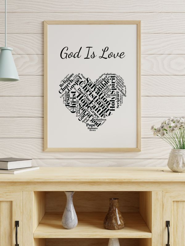 Printable Christian Wall Art – "God is Love" Heart Design product image (3)