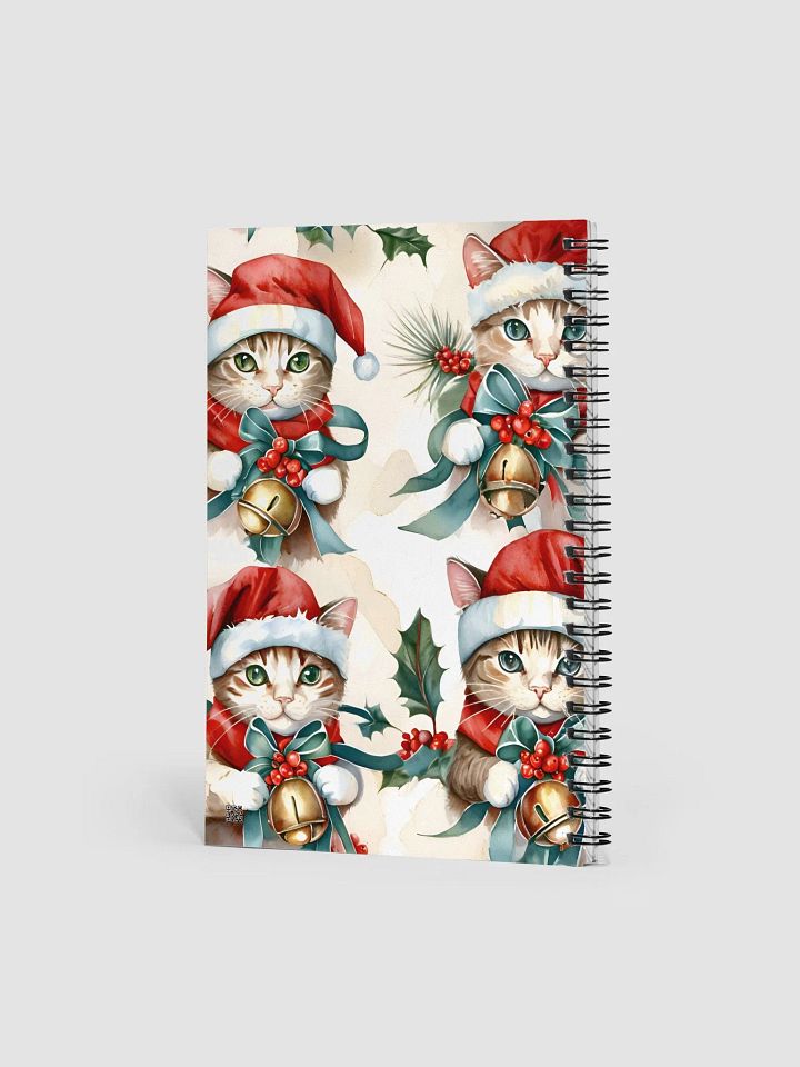 Festive Cats in Santa Hats Holiday Spiral Notebook product image (2)