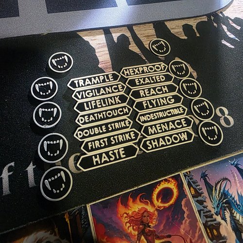 Got these wonderful 3d printed keyword tokens and custom vampire fang tokens from @tellheritgetsbetter they are so awesome an...